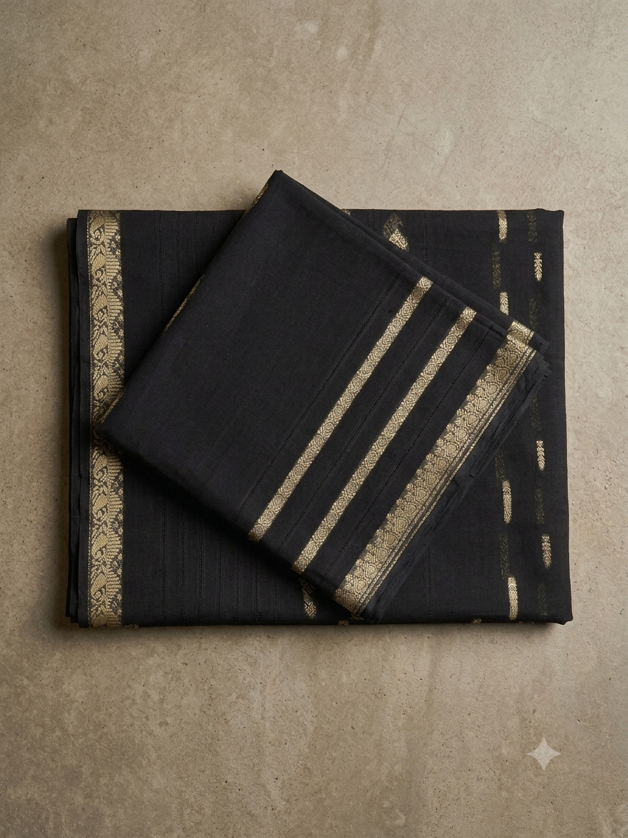 Lawn Black Jacquard Shawl