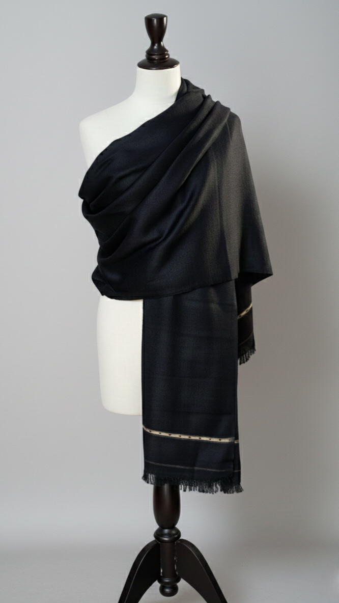 Black Wool Men Shawl