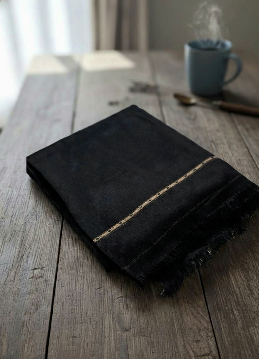 Black Wool Men Shawl