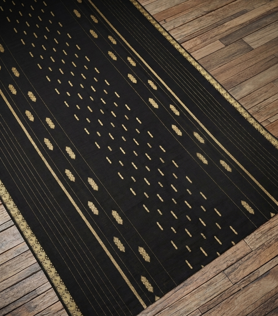 Lawn Black Jacquard Shawl