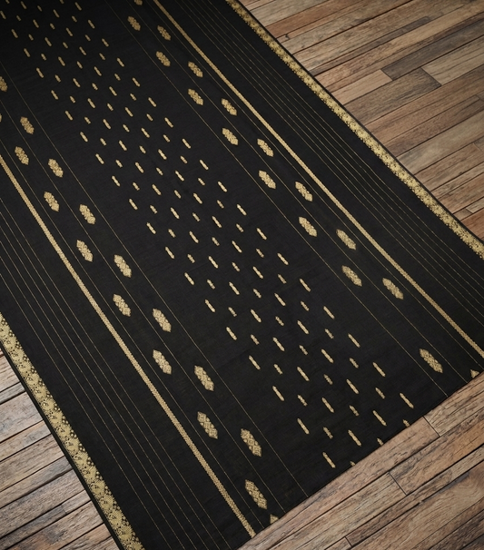 Lawn Black Jacquard Shawl
